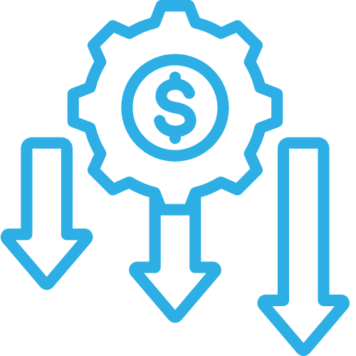 Icon representing cutting costs