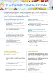Pharmacology coverage in FSTA