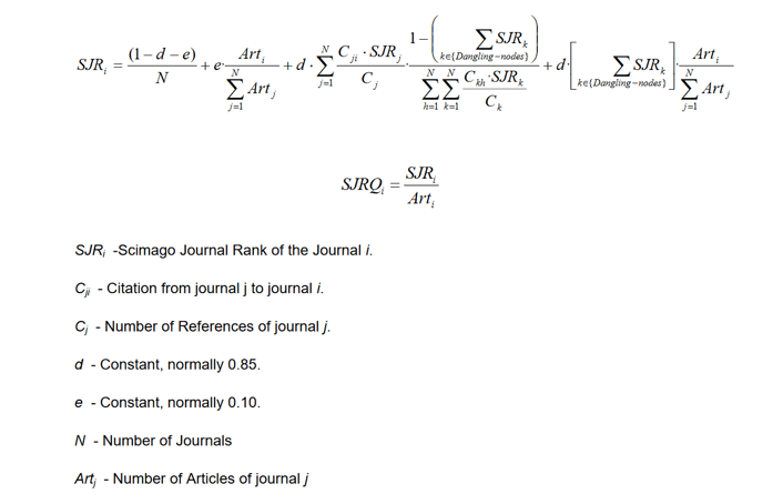 Scimago journal rank indicator - Screenshot from Scimago