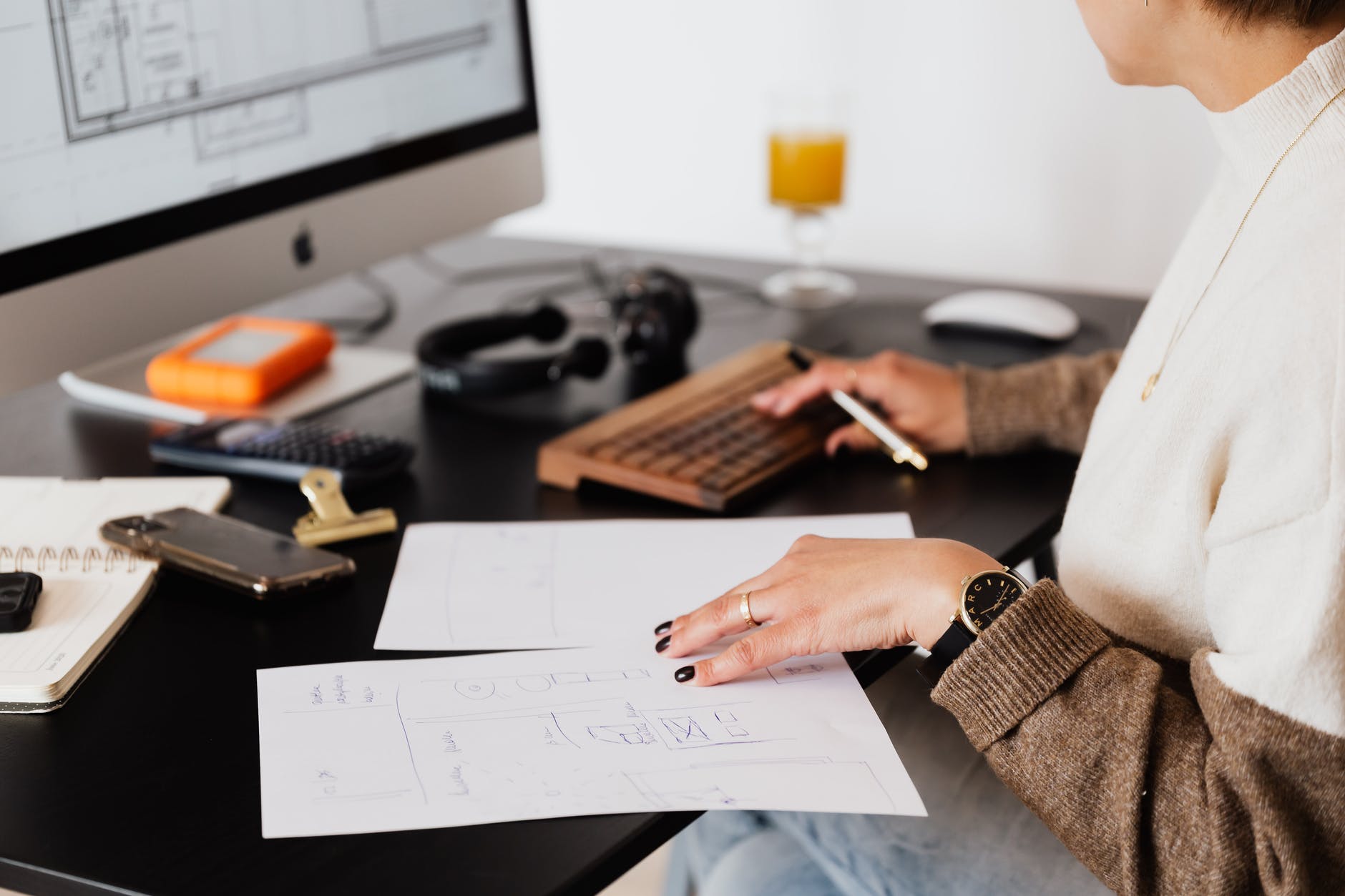 Person working at desk